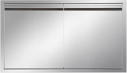 Outdoor Kitchen Door 36" W x 21" H inch Stainless Steel BBQ Double Doors Flush Mount for Outdoor Kitchen Island（Double Wall Door Panel ）