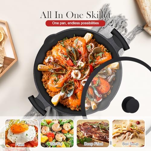 14 Inch Large Deep Frying Pan Skillet - Image 6
