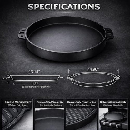 Griddles for Weber Kettle Grill Accessories 22 inch 7421 Round Cast Iron - Image 2
