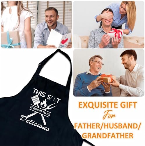 Funny Aprons For Men, Father's Fathers Day Kitchen Gifts For Dad Father Daddy - Image 5