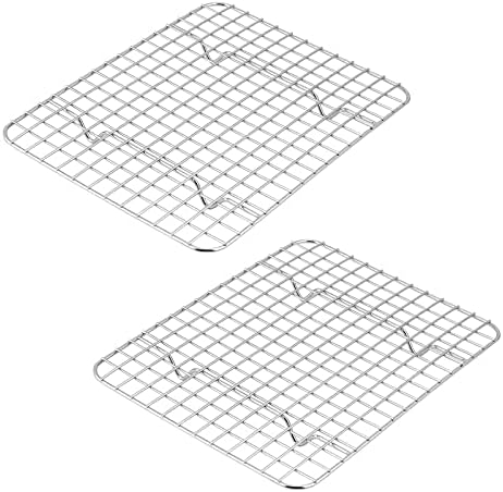 Small Baking Cooling Rack Set of 2, E-far Stainless Steel Toaster Oven Rack by E-far