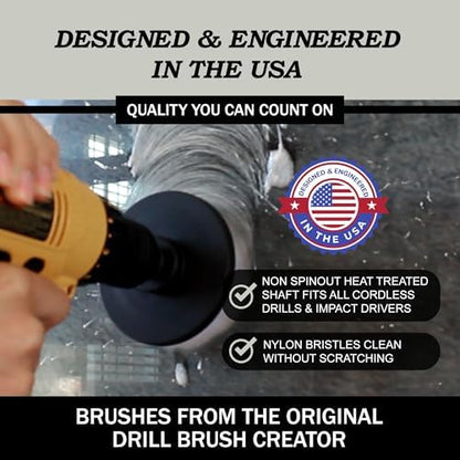White Soft Interior Car Detailing Drill Brush Set - Image 3