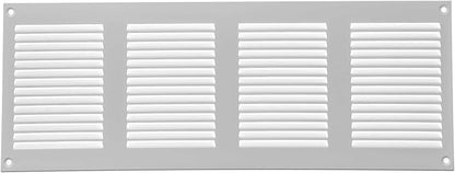 Repa Market Air Vent Cover 16x6 Inch (Outer Dimensions) White Galvanized Steel Louvered Grill Cover with Mesh Screen/Wall or Ceiling Vent/HVAC Register for Indoor and Outdoor Ventilation