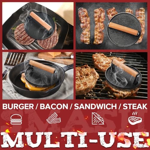 Grilliance Smash Burger Press Kit, 3 in 1 Hamburger Press Patty Maker, Dark - Image 4