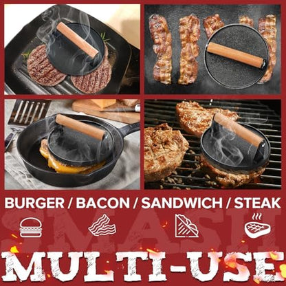 Grilliance Smash Burger Press Kit, 3 in 1 Hamburger Press Patty Maker, Dark - Image 4
