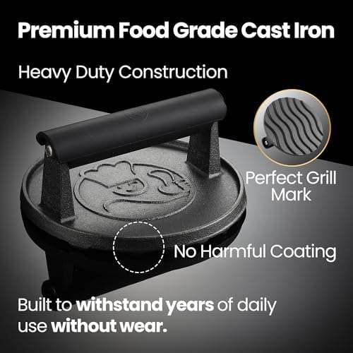 Gourmet Easy Cast Iron Smash Burger Press - Image 4