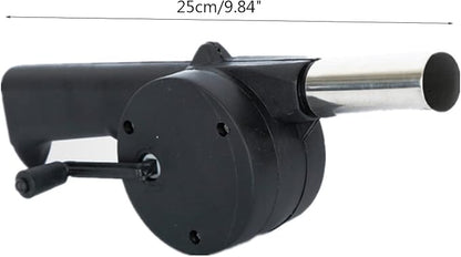 Small Manual Air Blower Hand Crank BBQ Fan Portable Barbecue Air Blower with Handle Grills Charcoal Stove