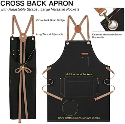 Genixart Chef Apron Men Women, Kitchen Aprons Cooking, BBQ - Image 3