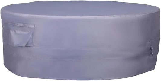 Round Patio Furniture Cover, Heavy Duty and Waterproof for Outdoor Furniture covers, Round outdoor table cover, Patio table cover 84"DIA x 31"H Grey