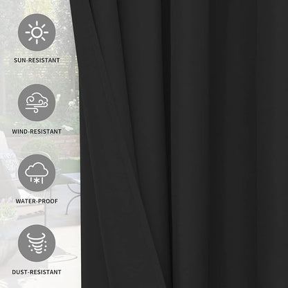 Easy-Going 100% Waterproof Outdoor Curtains 54x96 inch, Gazebo and Pergola 2 - Image 5