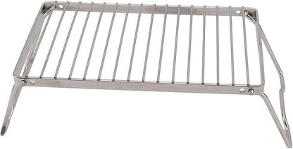 Folding Camping Grate, Stainless Steel Adjustable Height Campfire Grill, Thicker Cooking Racks with Draining Function, Portable Backpacking Grill for Outdoor Camping Picnic BBQ