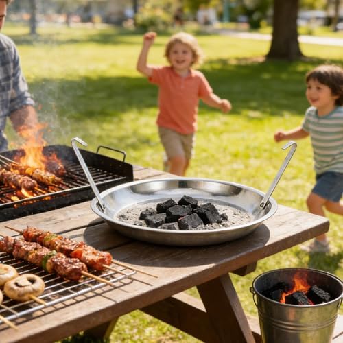 Metal Ash Pan for Charcoal Grill, 10.6 Inch Silver Catcher - Image 5
