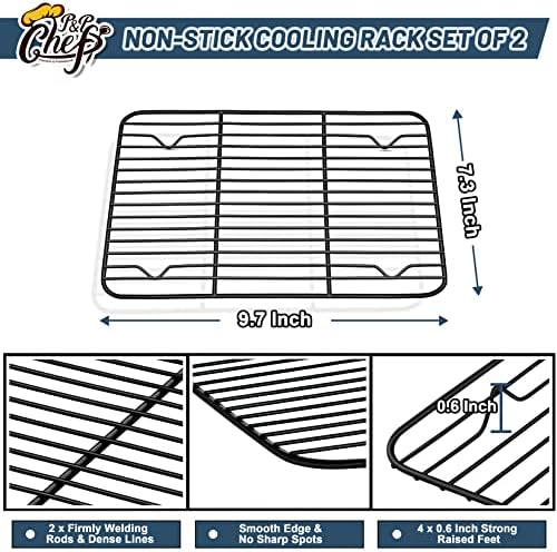 P&P CHEF 9.7" x 7.3" Cooling Baking Wire Racks Pack of 2 - Image 2
