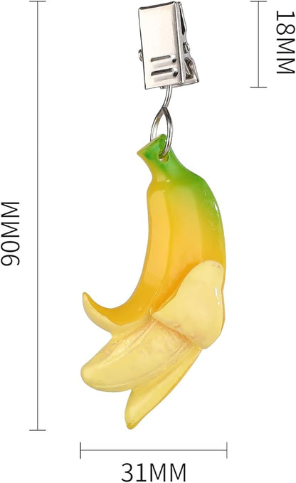 TwoFish Home Set of 4 Resin Banana Tablecloth Weights Clips Handicraft Banana Tablecloth Clamps Pack of 4