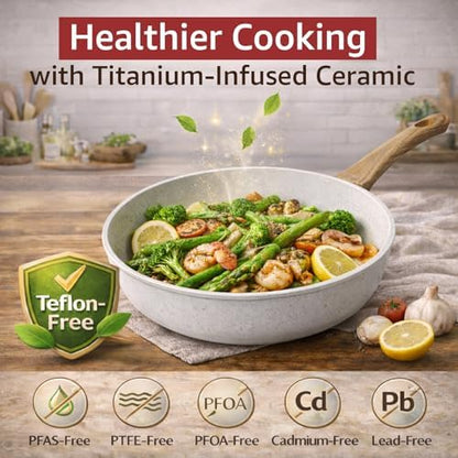 24Pcs Pots and Pans Set Non Stick, Ceramic Cookware Set - Image 6
