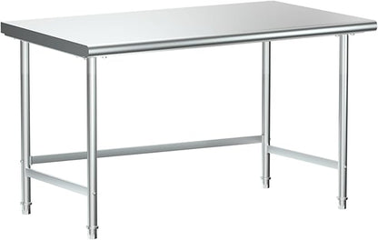 Treshin Open Base Stainless Steel Table 24" X 48", Commercial Heavy Duty Prep & Work Table for Kitchen, Restaurant, Home, Hotel, Laundry