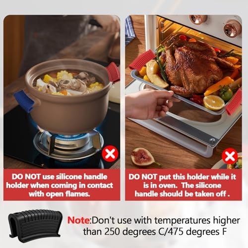 Bonsicoky 2 Pack Silicone Hot Pan Handle Holder - Image 6