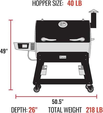 recteq Pellet Grill Smoker - Flagship 1600, Wood Pellet Smoker, BBQ Pellet Smokers, Wi-Fi Smart Grill, 1600 Sq. In. Cook Space, Pellet Smoker Grill, 40 lbs Hopper, Grilling Essentials Bundle