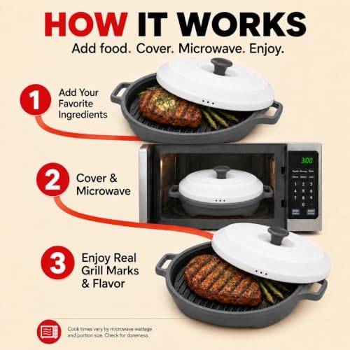 Turbo Grill Deluxe Microwave Grill Pan, Vented Lid - Image 4