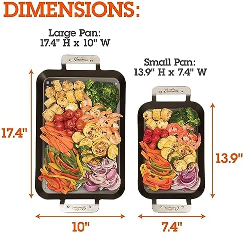 Camerons BBQ Grill Topper Non-Stick Grilling Pans, 2 Pack - Image 3