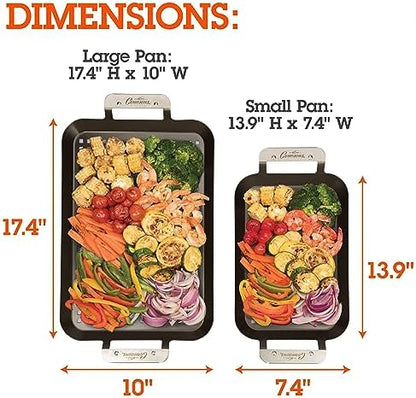 Camerons BBQ Grill Topper Non-Stick Grilling Pans, 2 Pack - Image 3