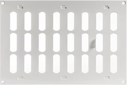 Repa Market 12" x 8" Inch (Outer Dimensions) White Adjustable Air Vent Cover - Galvanized Steel HVAC Air Vent Register - Heating, Cooling Toe Kick Vent Cover - Wall, Ceiling Return, Intake Air Grille