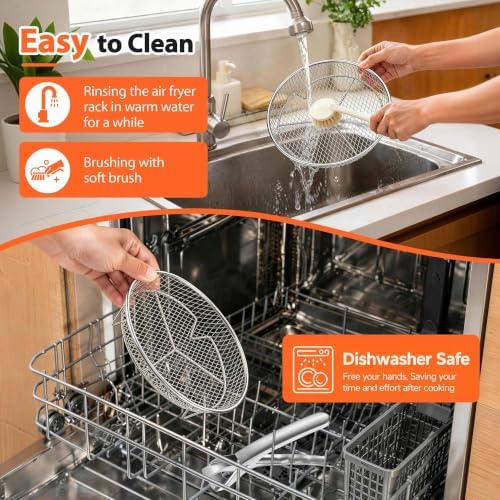 P&P CHEF 7.9'' Round Air Fryer Rack Set of 3, Air Fryer Basket - Image 5