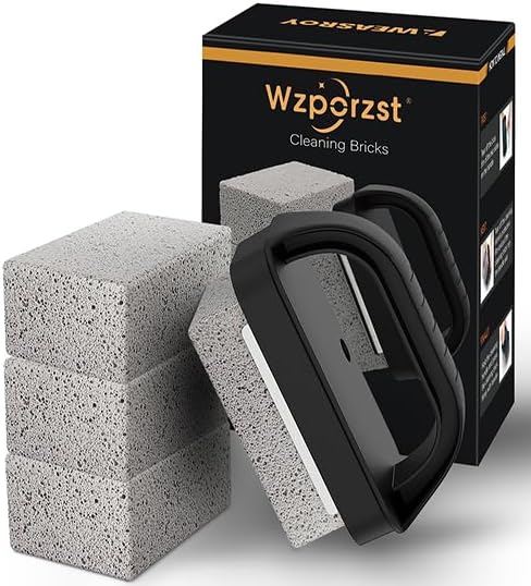 Pumice Grill Brick with Handle for Blackstone Flat Top Grills, 4 Pack by Wzporzst