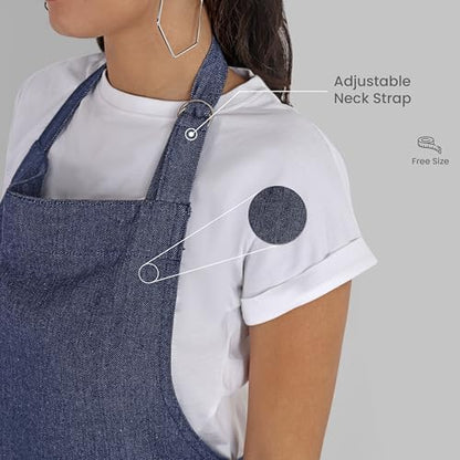 Chef Apron, Recycled Cotton Kitchen Apron - Image 3