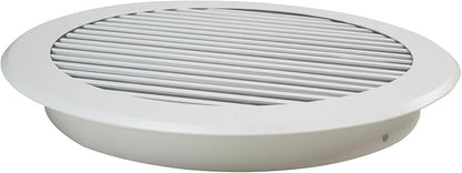 Round Air Vent Register Grille 8 Inch Duct Opening Aluminum Circular HVAC Diffuser for Ceiling or Wall Supply and Return Airflow Modern White for Bathroom Kitchen Garage Duct Ventilation