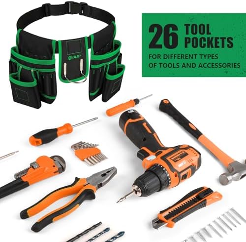 Magnetic Tool Belt for Men, 26 Pockets Heavy Duty Nail Tool Pouch Dad Gift - Image 6