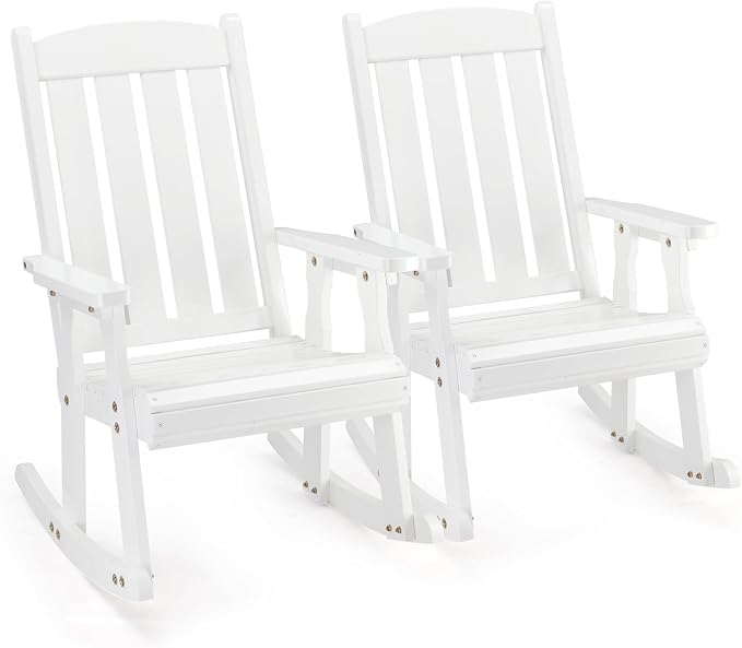 VINGLI Outdoor Rocking Chair Set of 2, Heavy Duty 600 LBS Rocker, Weatherproof by VINGLI