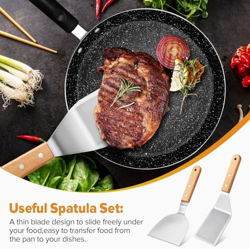Metal Spatula Turner Set with Wide Beveled Edge - Image 2