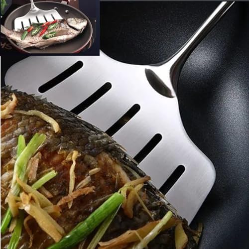 Large Spatula Turner Wide Slotted 304 Stainless Steel Flipper Cooking Utensil - Image 2