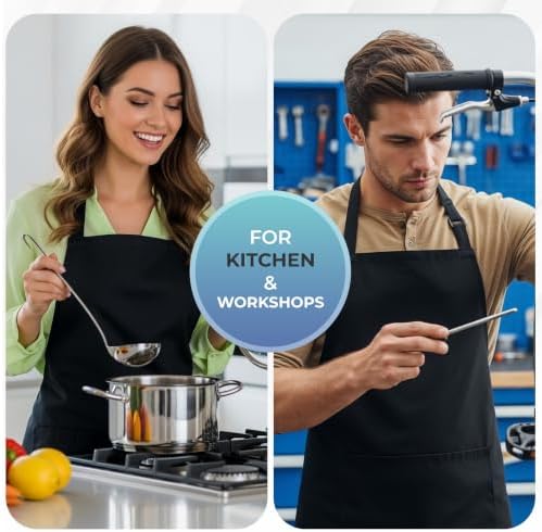 Utopia Kitchen Bib Aprons 4 Pack Adjustable - Image 5