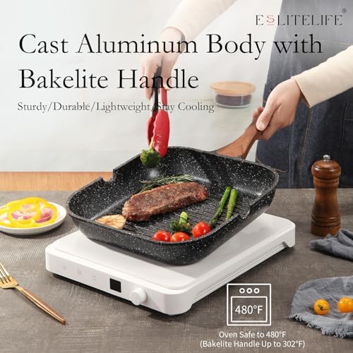 ESLITE LIFE Nonstick Grill Pan for Stove Tops, Versatile Griddle - Image 5