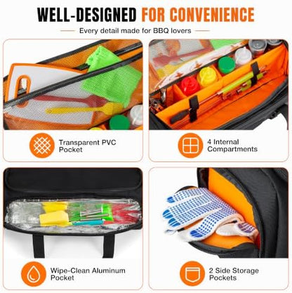 HODRANT Camp Grill Tool Storage Bag, Portable BBQ Utensil Case - Image 2