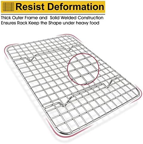 P&P CHEF 8.75 Inch Stainless Steel Cooling Baking Rack Set of 2 - Image 4