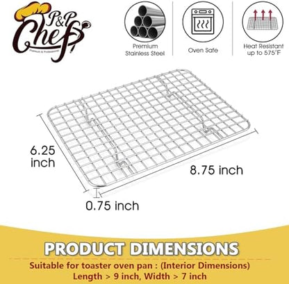 P&P CHEF 8.75 Inch Stainless Steel Cooling Baking Rack Set of 2 - Image 2