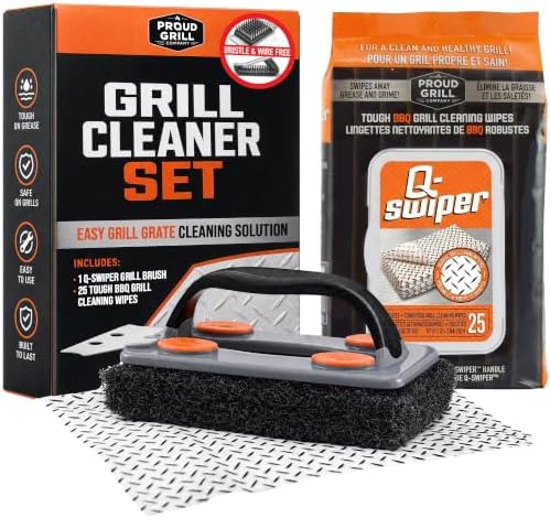 Proud Grill Q-Swiper Easy-Clean Grill Cleaner Set, Grate Cleaning Solution by ProudGrillCompany