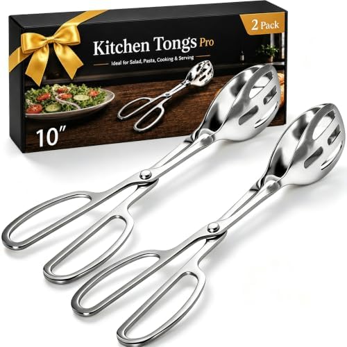 Serving Tongs for Salad 2 Pack, Scissor Design Kitchen Tongs by Unknown