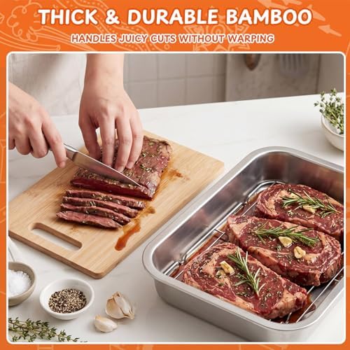 Hushee 8 Pcs Grill Prep and Serve Trays, Stainless Steel BBQ Set - Image 5