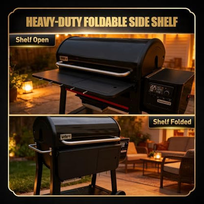 QuliMetal Folding Front Shelf for Weber Searwood XL 600/Smoque XL - Image 4
