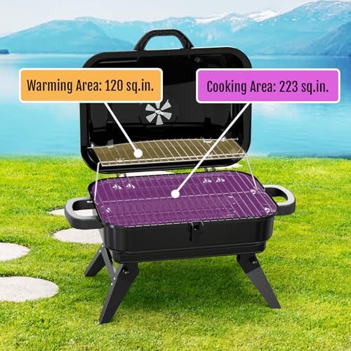 Portable Charcoal Grill, Small Foldable Tabletop BBQ Grill - Image 2