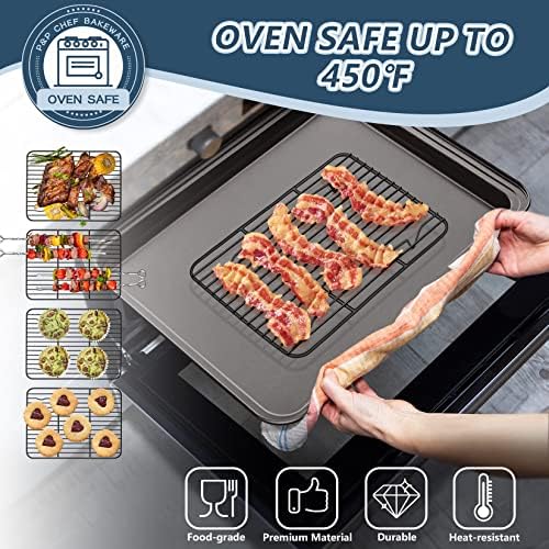 P&P CHEF 9.7" x 7.3" Cooling Baking Wire Racks Pack of 2 - Image 4