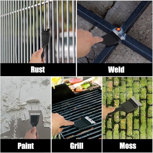 Wire Brush with Scraper for Grill Cleaning Paint Removal Rust Removal 2-Pack - Image 2