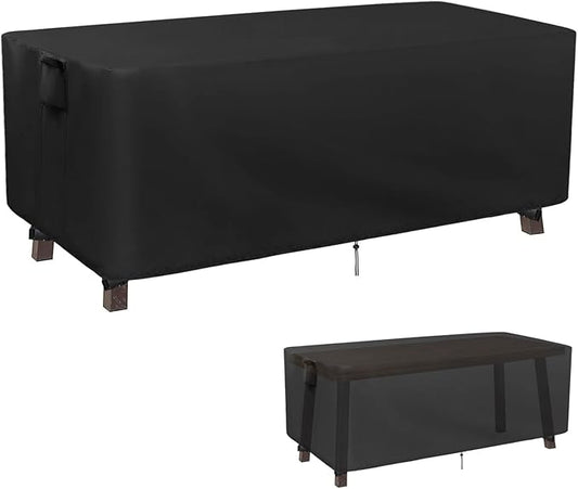 Kingling Patio Table Covers, Rectangular Outdoor Dining Table Cover 68 inch Outdoor Coffee Table Covers Waterproof Heavy Duty Patio Furniture Covers for Outdoor- 68''L x 38''W x 28''H Inch (Black)