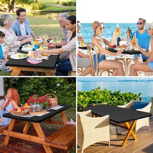homing Rectangle Table Cloth Cover 5 Foot Black Elastic Fitted Tablecloth - Image 6