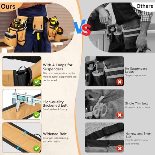 LEFOR·Z Tool Belt with 4 D-Rings, 27-Pockets Tool Belts - Image 2