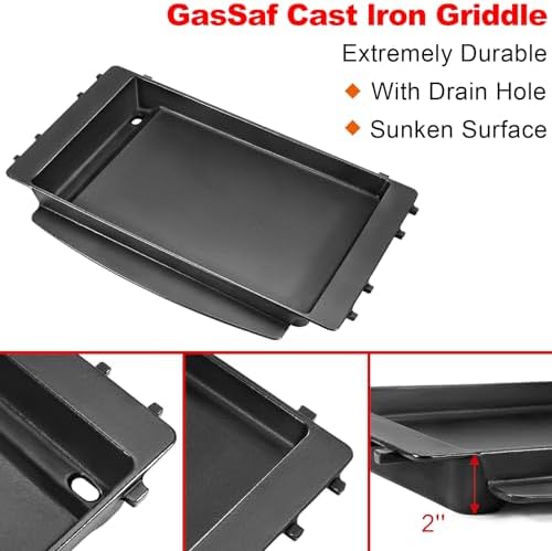 GasSaf 7658 Griddle for Weber Spirit 200 300, Grill Pan for Spirit II E-210 - Image 3